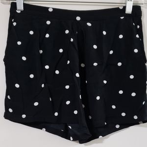 Mango Causal Black Shorts with White Polka-dot